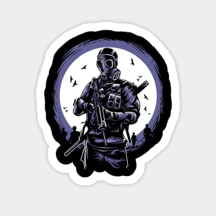 Gas Mask Soldier Sticker